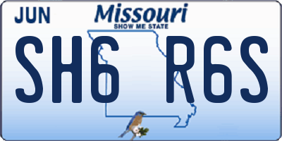 MO license plate SH6R6S