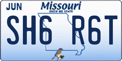 MO license plate SH6R6T
