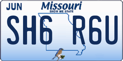 MO license plate SH6R6U
