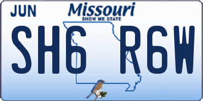 MO license plate SH6R6W
