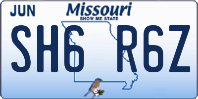 MO license plate SH6R6Z