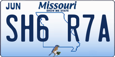 MO license plate SH6R7A