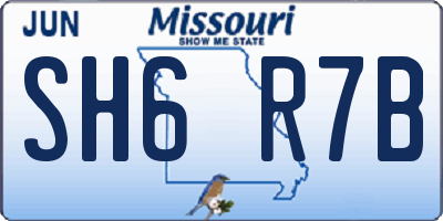 MO license plate SH6R7B