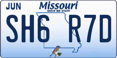MO license plate SH6R7D