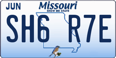 MO license plate SH6R7E