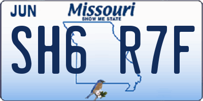 MO license plate SH6R7F
