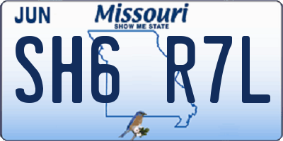 MO license plate SH6R7L