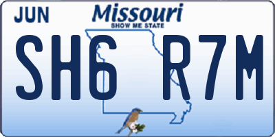 MO license plate SH6R7M