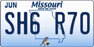 MO license plate SH6R7O