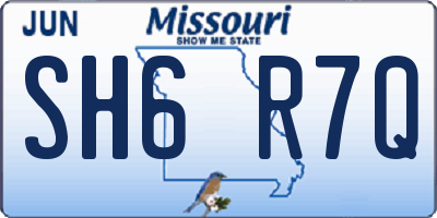 MO license plate SH6R7Q