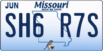 MO license plate SH6R7S