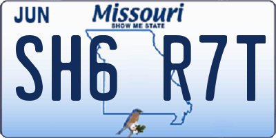 MO license plate SH6R7T