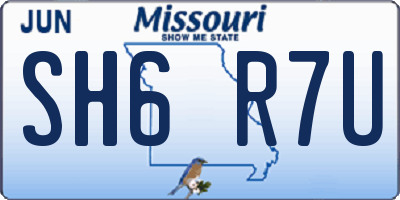 MO license plate SH6R7U