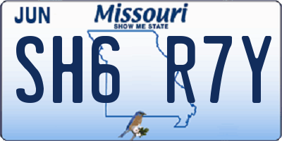 MO license plate SH6R7Y