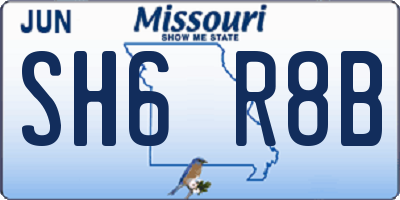 MO license plate SH6R8B