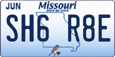 MO license plate SH6R8E