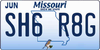 MO license plate SH6R8G