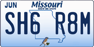MO license plate SH6R8M