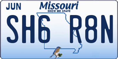 MO license plate SH6R8N