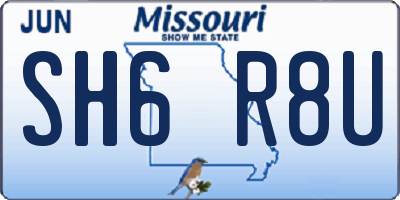 MO license plate SH6R8U