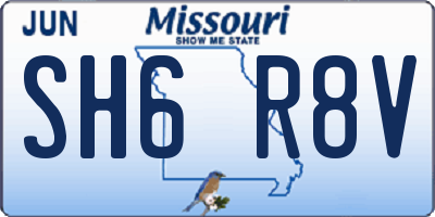 MO license plate SH6R8V