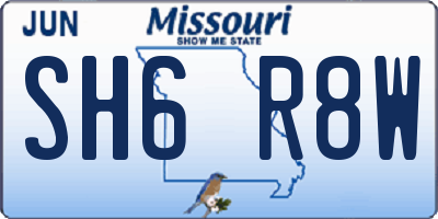 MO license plate SH6R8W