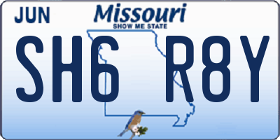 MO license plate SH6R8Y