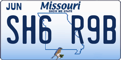 MO license plate SH6R9B