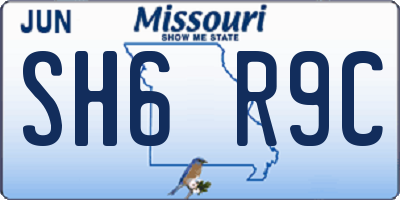 MO license plate SH6R9C