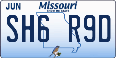MO license plate SH6R9D