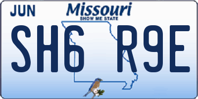 MO license plate SH6R9E