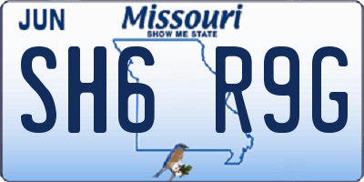 MO license plate SH6R9G