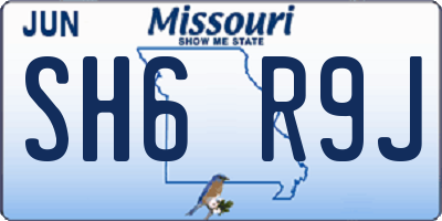 MO license plate SH6R9J