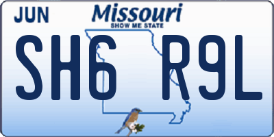 MO license plate SH6R9L