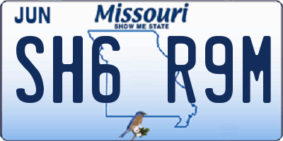 MO license plate SH6R9M