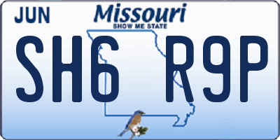 MO license plate SH6R9P