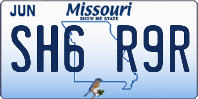 MO license plate SH6R9R