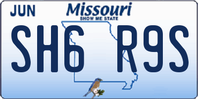MO license plate SH6R9S