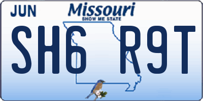 MO license plate SH6R9T