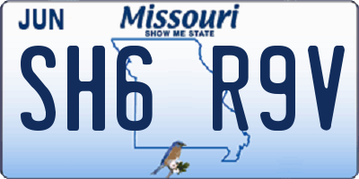 MO license plate SH6R9V