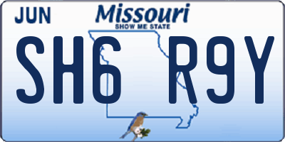 MO license plate SH6R9Y