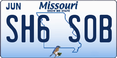 MO license plate SH6S0B