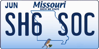 MO license plate SH6S0C
