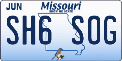 MO license plate SH6S0G