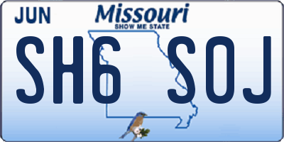 MO license plate SH6S0J