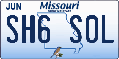 MO license plate SH6S0L
