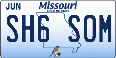 MO license plate SH6S0M