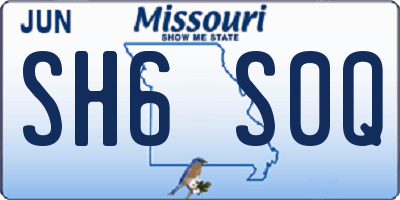 MO license plate SH6S0Q