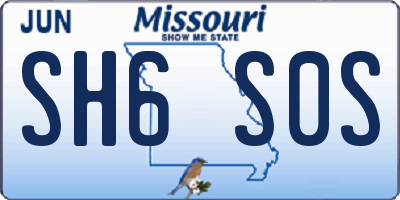MO license plate SH6S0S