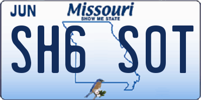 MO license plate SH6S0T